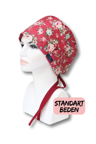 doktorbonem Standart Beden Kırmızı Güller Cerrahi Bone Doktor Hemşire Sağlıkç...