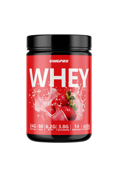 vingpro WHEY PROTEIN PRO WPC80 420GR 14 SERVİS ÇİLEK AROMALI