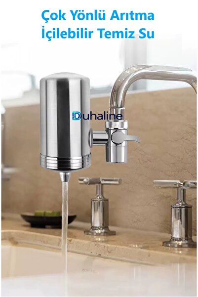 DUHALINE Paslanmaz Çelik Musluk Suyu Filtresi Mutfak Banyo İçin Mikrofiltrasy...