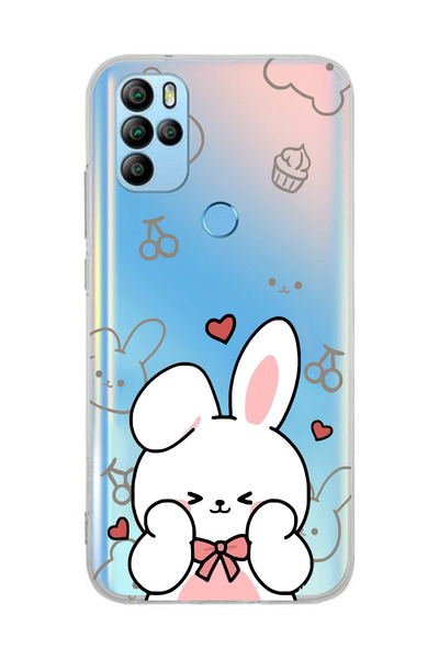 moonset Omix X300/X500 Uyumlu Sevimli Tavşan Tasarımlı Baskılı Şeffaf Telefon...
