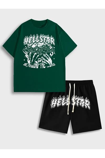 FULL TOLERANCE Hellstar World Wide Printed Unisex Shorts Set