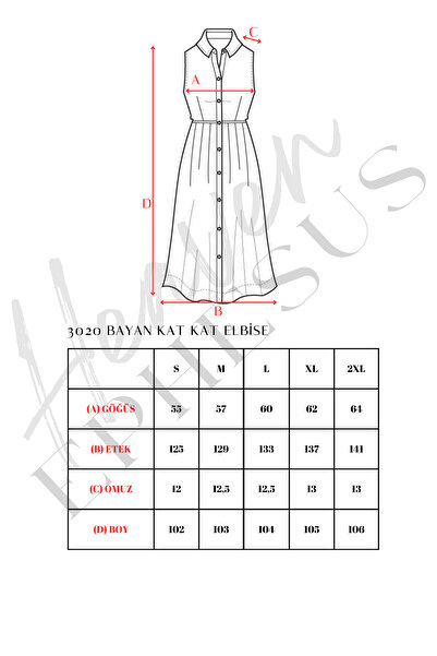 TCT TEKSTİL Γυναικείο Φόρεμα - Μουσελίνα Φόρεμα - 3020