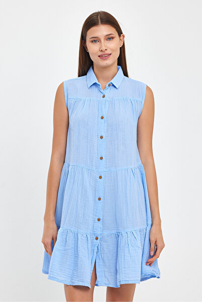 TCT TEKSTİL Rochie de damă - Rochie Katkat de muselină - 3020