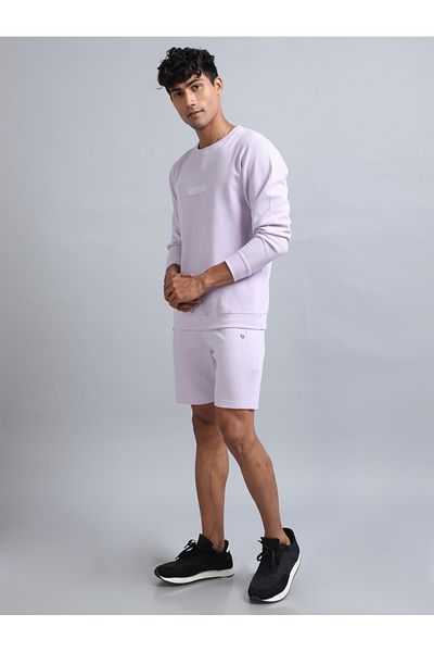 Bushirt By Styli Textured Round Neck T-Shirt and Shorts Co-Ords