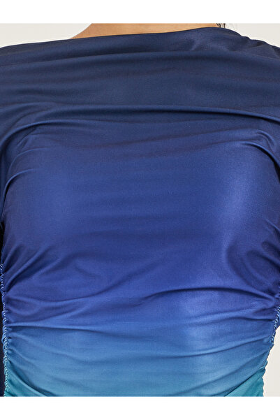 Take Two By Styli Ombre Long Sleeve Ruched Side T-Shirt