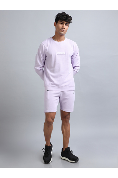 Bushirt By Styli Textured Round Neck T-Shirt and Shorts Co-Ords