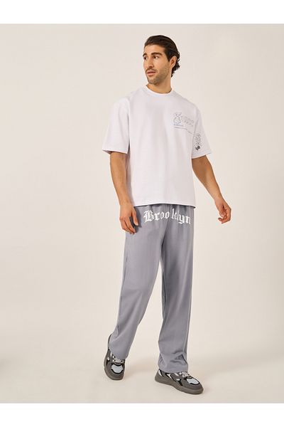 Styli Gothic Text Placement Print Oversized Joggers