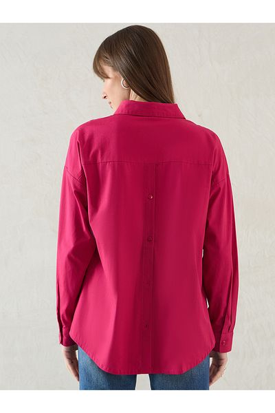 Femmella By Styli قميص بكتف منسدل وأزرار خلفية سادة