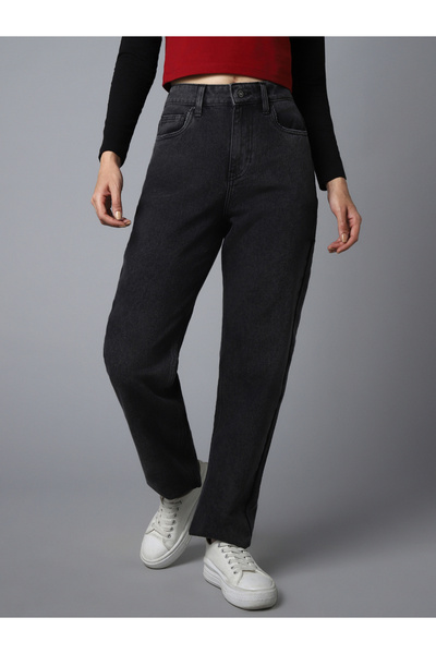 High Star By Styli بنطال جينز بقصة عادية وخصر مرتفع