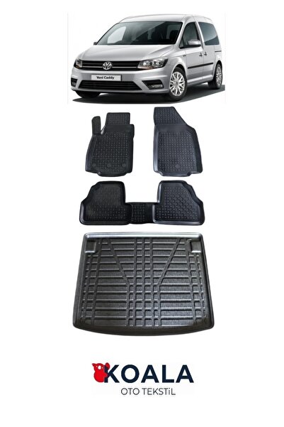 KoalaOtoTekstil Volkswagen Caddy (2011-2020) Koala 3d Havuzlu Paspas Ve Bagaj...