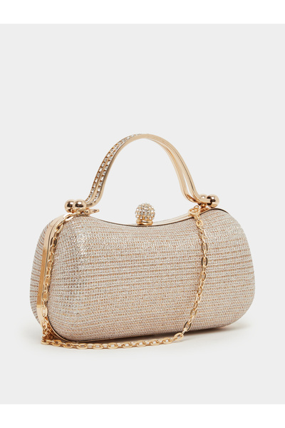 Styli Embellished Clutch Bag with Chain Strap