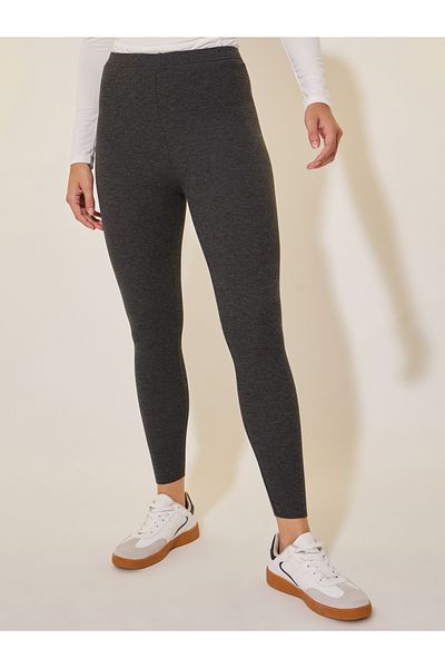 Styli Solid Elasticated Waistband Basic Leggings