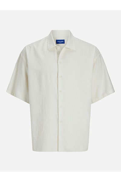 Jack & Jones Solid Spread Collar Oversized Shirt