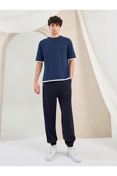 Styli Plain Contrast Detail Oversized T-Shirt