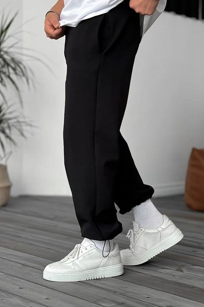 vladivosto Φαρδύ παντελόνι Plus Size Ρυθμιζόμενο ελαστικό παντελόνι Φούτερ Μαύρο καπνιστό
