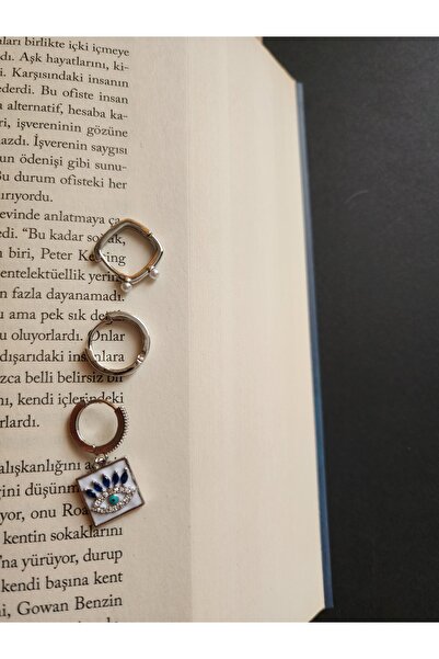 ALLEGRİA حلق فضي ثلاثي من الفولاذ مع تفاصيل خرزة عين الشر، طراز أنيق