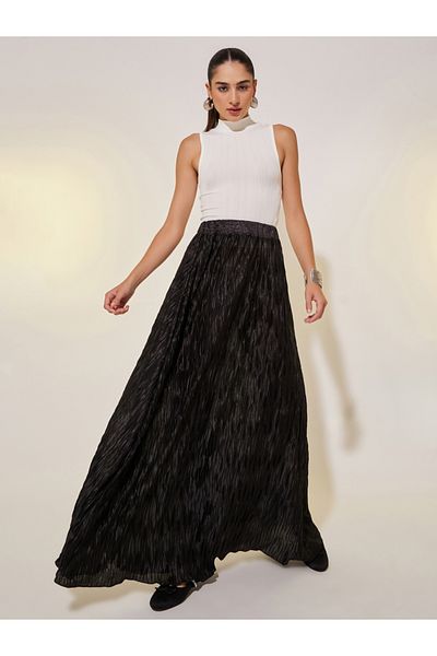 Take Two By Styli تنورة ماكسي سادة مطوية على شكل حرف A