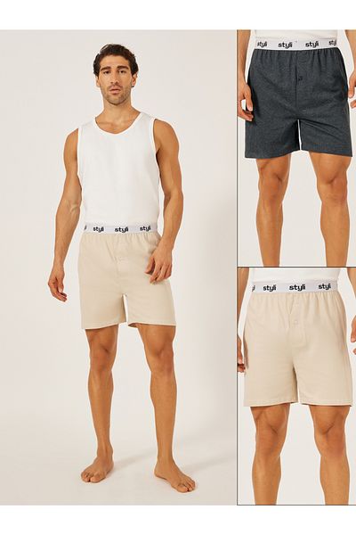 Styli Pack of 2 - Knitted Boxer With Elasticated Waistband
