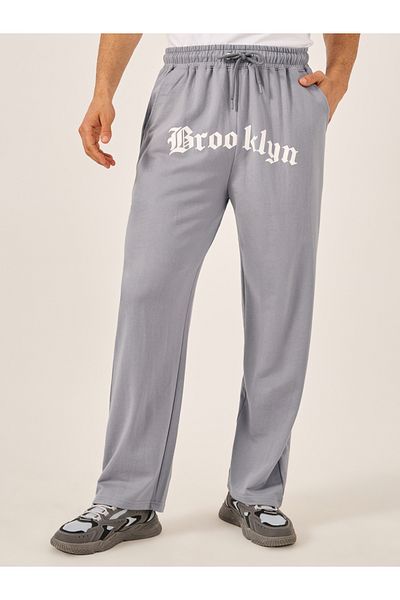 Styli Gothic Text Placement Print Oversized Joggers
