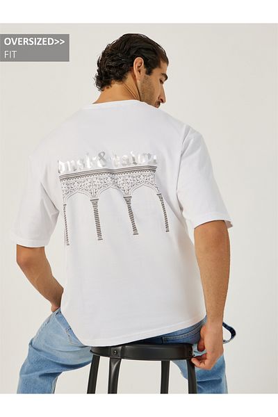 Styli Foil Graphic Print Oversized T-Shirt