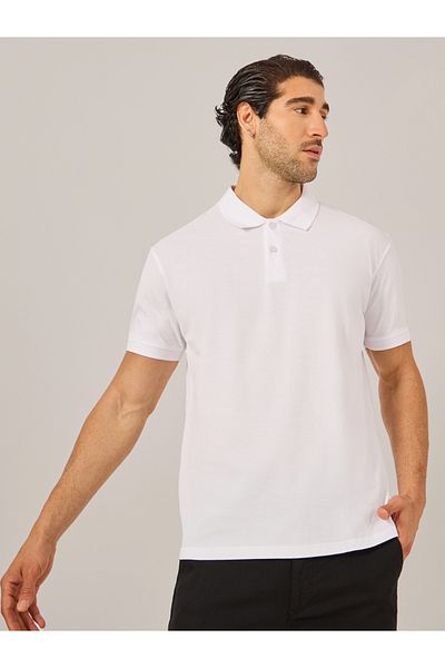 Styli Solid Short Sleeve Pique Relaxed Fit Polo