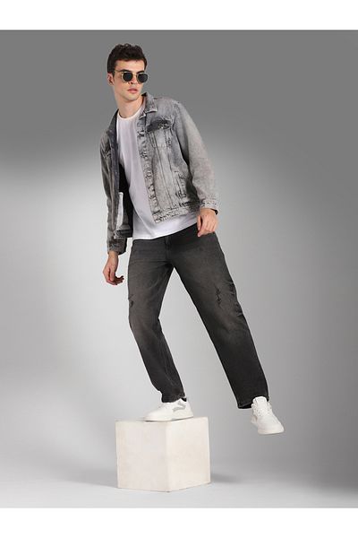 High Star By Styli Mid Rise Distressed Regular Fit Jeans