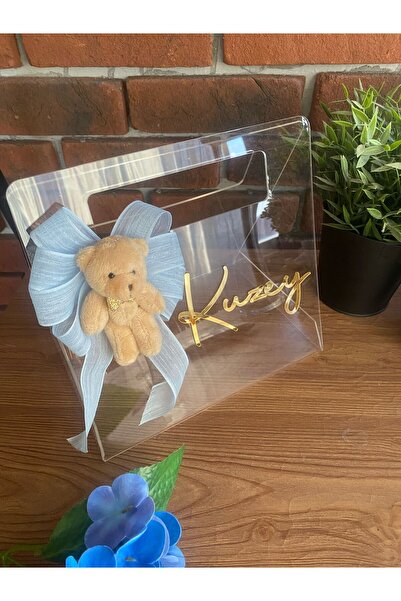 DECORA HOBİ Peluş Ayıcıklı Erkek Bebek Çikolatası, Pleksi Büküm Çanta, Yenido...