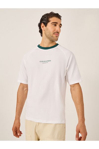 Styli Printed Raglan Sleeves Oversized T-Shirt