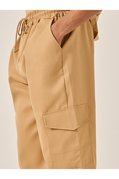 Styli Mid Rise Slim Fit Cargo Pants with Drawstring