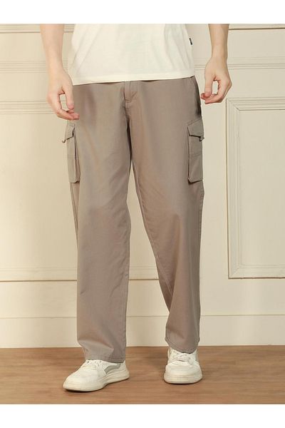 Dennis Lingo By Styli Mid-Rise Loose Fit Cotton Cargos Trouser