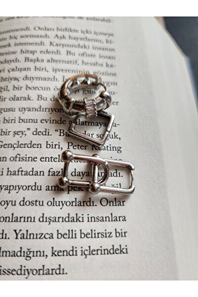 ALLEGRİA SILVER TRIPLE STEEL EARRINGS