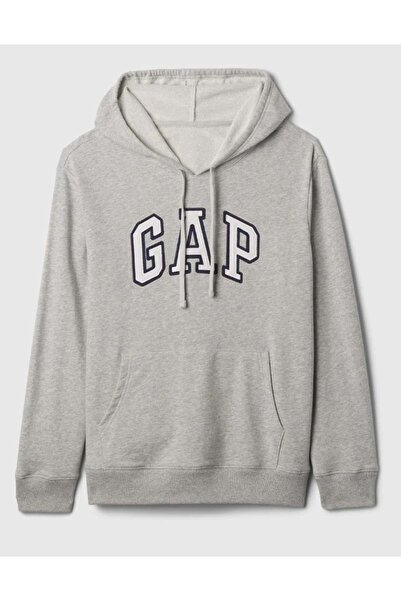 GAP Kadın LIGHT HEATHER GREY B08 Logo Havlu Kumaş Sweatshirt