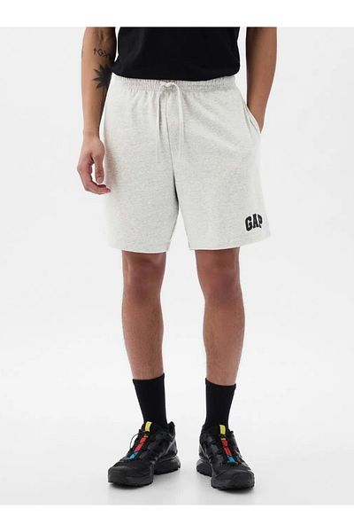 GAP V-frch Ft Heritage Logo Κοντό υφασμάτινο σορτς Terry Ανδρικό σορτς γκρι