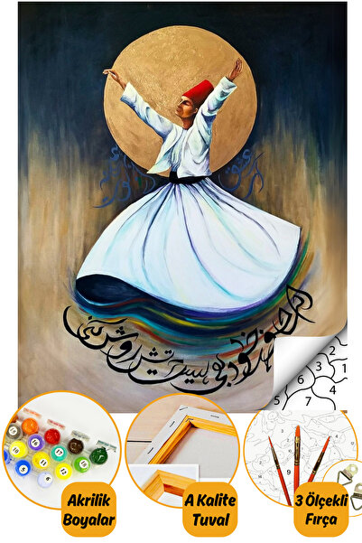 tale hobby Sayılarla Boyama Numaralı Tuval Seti Fırça Boya Dahil 40x50cm - Se...