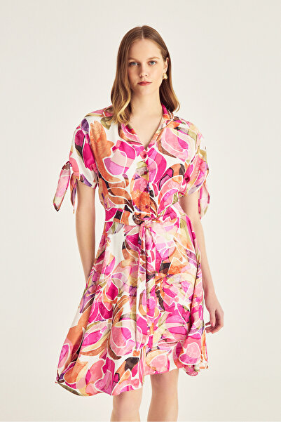 Naramaxx Kloş Etekli Kuşaklı Elbise