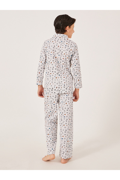 Styli All-Over Skate Board Print Shirt and Pyjama Set