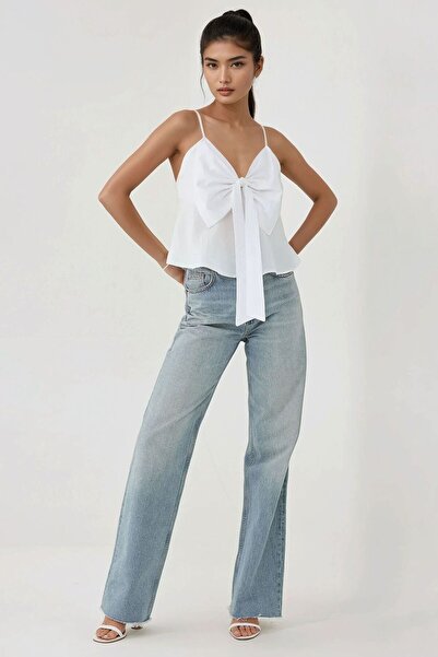 Hiccup Bluză cu decolteu în V cu fundă