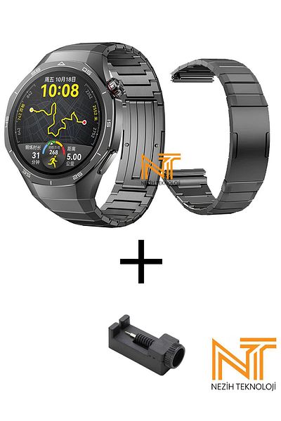 Nezih Case ساعة Huawei Watch GT 5 Pro متوافقة مع ساعة GT 5 Pro مقاس 46 مم متوافقة مع سوار معدني من التيتانيوم خفيف الوزن للغاية مقاس 22 مم