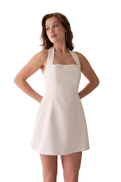 Moda Amore Μίνι φόρεμα με τετράγωνο λαιμόκοψη & βραδινό φόρεμα
