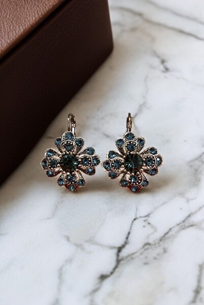 FAYRA ACCESSORIES Crystal Stone Flower Figured Earrings