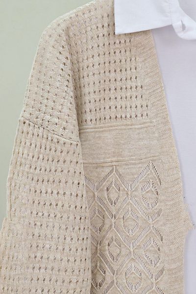 Safgiyim44 Openwork Patterned Spring Cardigan