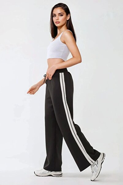 Hiccup Wide Leg Striped Knitted Sweatpants