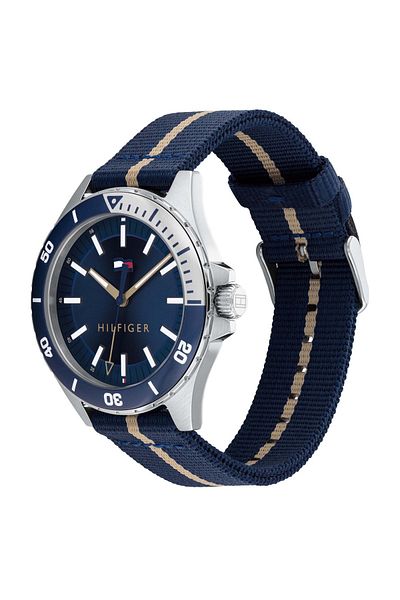 Tommy Hilfiger Men watch 1792011 Logan, Silver Tone with Blue dial, mechanism Miyota 2036 Quartz