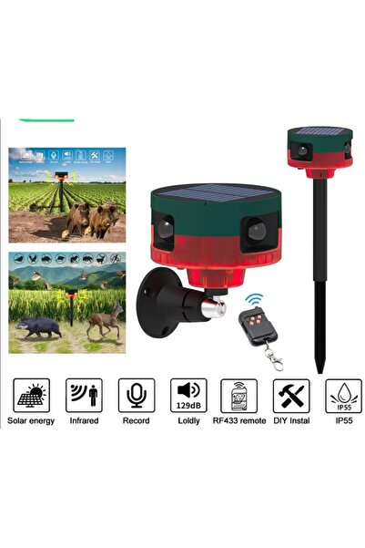 sgeteknoloji GÜNEŞ ENERJİLİ HAYVAN KOVUCU YÜKSEK SES ÇIKARAN SENSÖRLÜ IŞIKLI ...