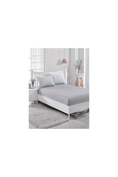 OGİ HOME Ogi Home 160X200 cm Double Fitted Sheet – Cotton– Dusty Rose, Gray, White, Anthracite Etc.