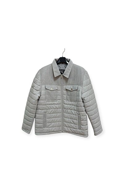 imoop design Erkek Kapitoneli Polo Yaka Çıtçıtlı Örme Mont