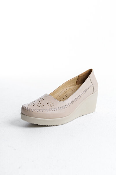 Elile Shoes Hakiki Deri Dolgu Topuk 35-41-42-43-44 Numara Kadın Ayakkabı