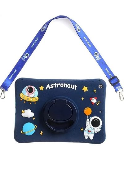 TEKNETSTORE Xiaomi Redmi Pad Se 11 inch Compatible Astronaut Kids Case with Strap 360 Rotating Stand Fun Protection