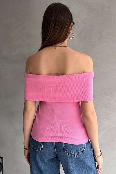 EYYE Μπλούζα με κοντό μανίκι Pink Madonna Collar
