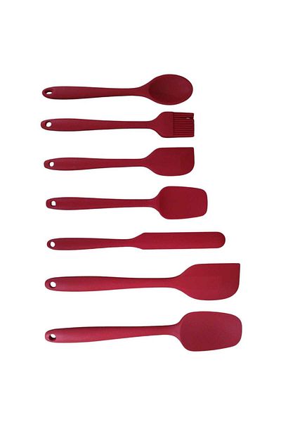 devigo Silicone Serving Spatula Set 7 Piye Color Option Red
